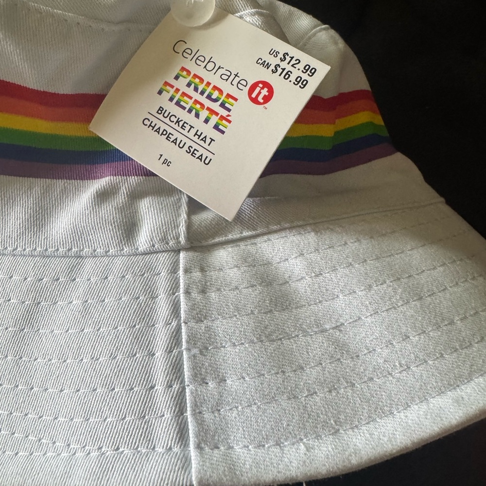 Celebrate It Rainbow Stripe Bucket Hat